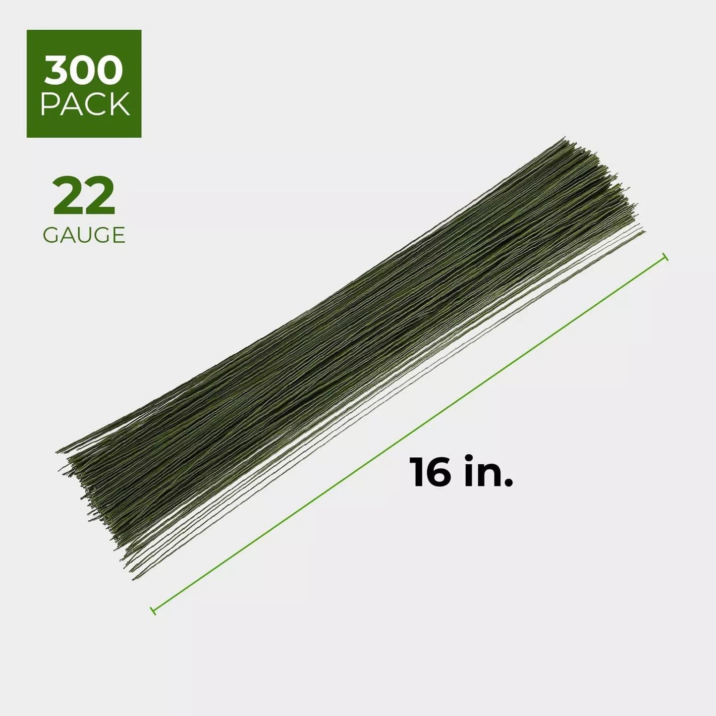 300-Piece Flower Stem Wire 16 In, 22 Gauge