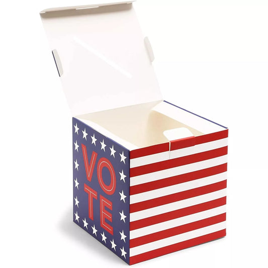 Patriotic Ballot Box & Voting Cards Set - 8" for Election Day, Contests, School Party