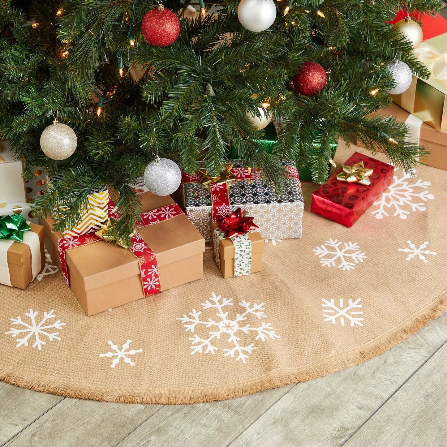 60-Inch Burlap Christmas Tree Skirt