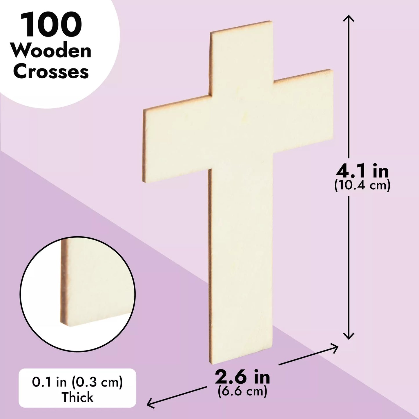 100-Pack Unfinished Wooden Crosses