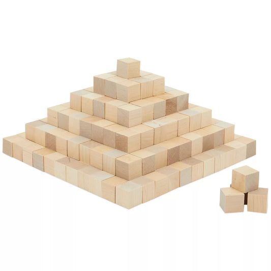 250-Pack Unfinished Wood Cubes, 3/4 Inch