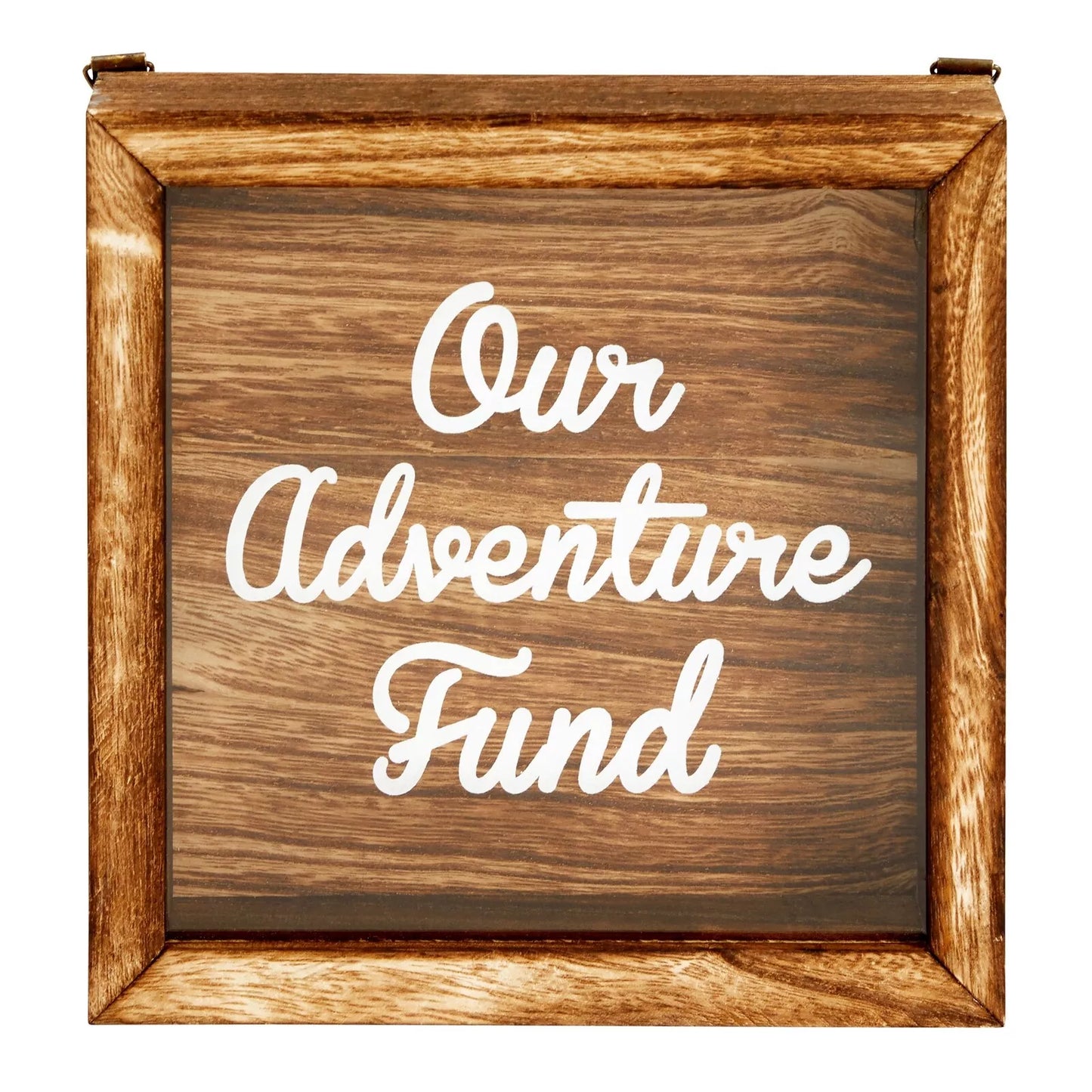 Our Adventure Honeymoon Fund Box, Wooden Travel Piggy Bank