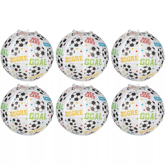 6-Pack Soccer Paper Lanterns - 11 in, for Sports Theme Party