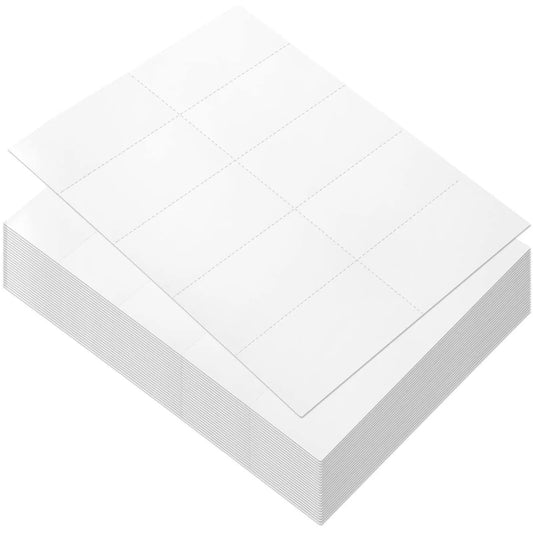 100 Sheets Blank Perforated Paper - 1000 White Card Stock for Laser Printers