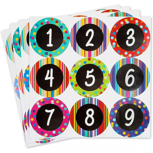 Number Stickers for Office and Classrooms - 4 Inches, 36 Pack