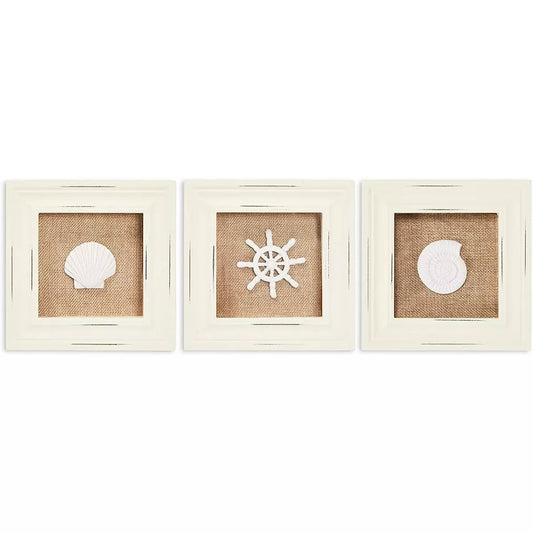 3-Pack Nautical Shadow Box Wall Décor