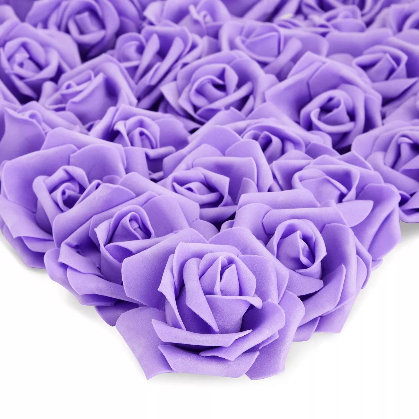 100 Pack Foam Roses 3” Stemless Artificial Flowers