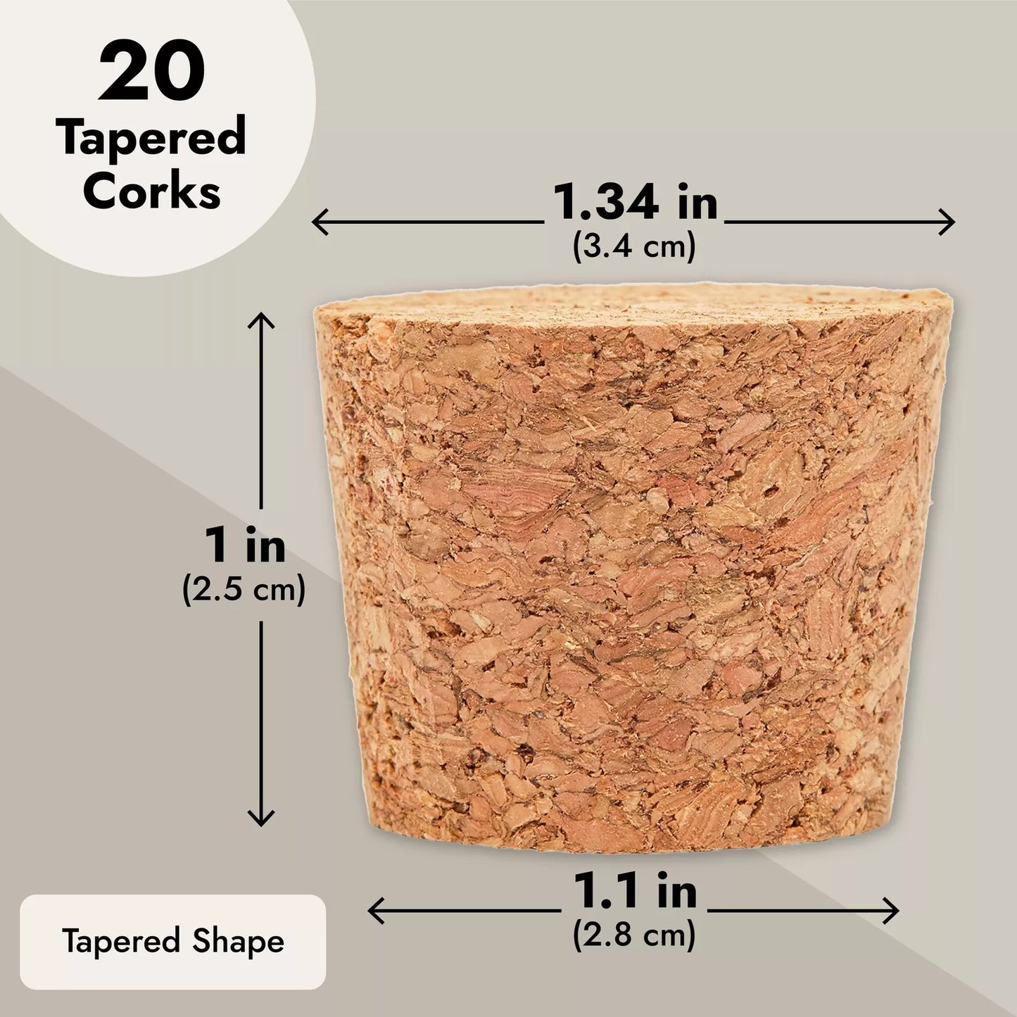 20-Pack Size 16 Large Tapered Corks