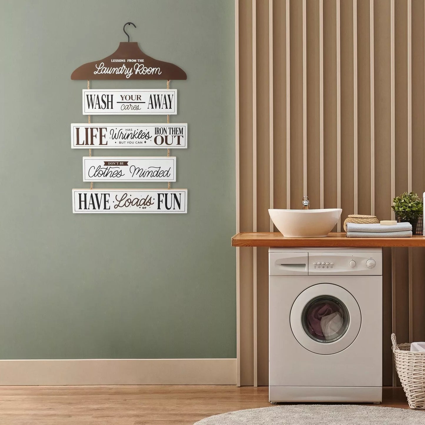 Home Wall Hanging Farmhouse Decor, Lesson from the Laundry Room