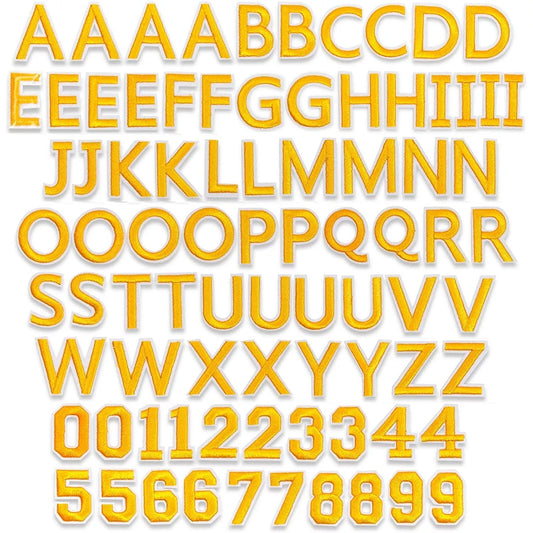 82-Piece Gold Iron-On Alphabet Letters