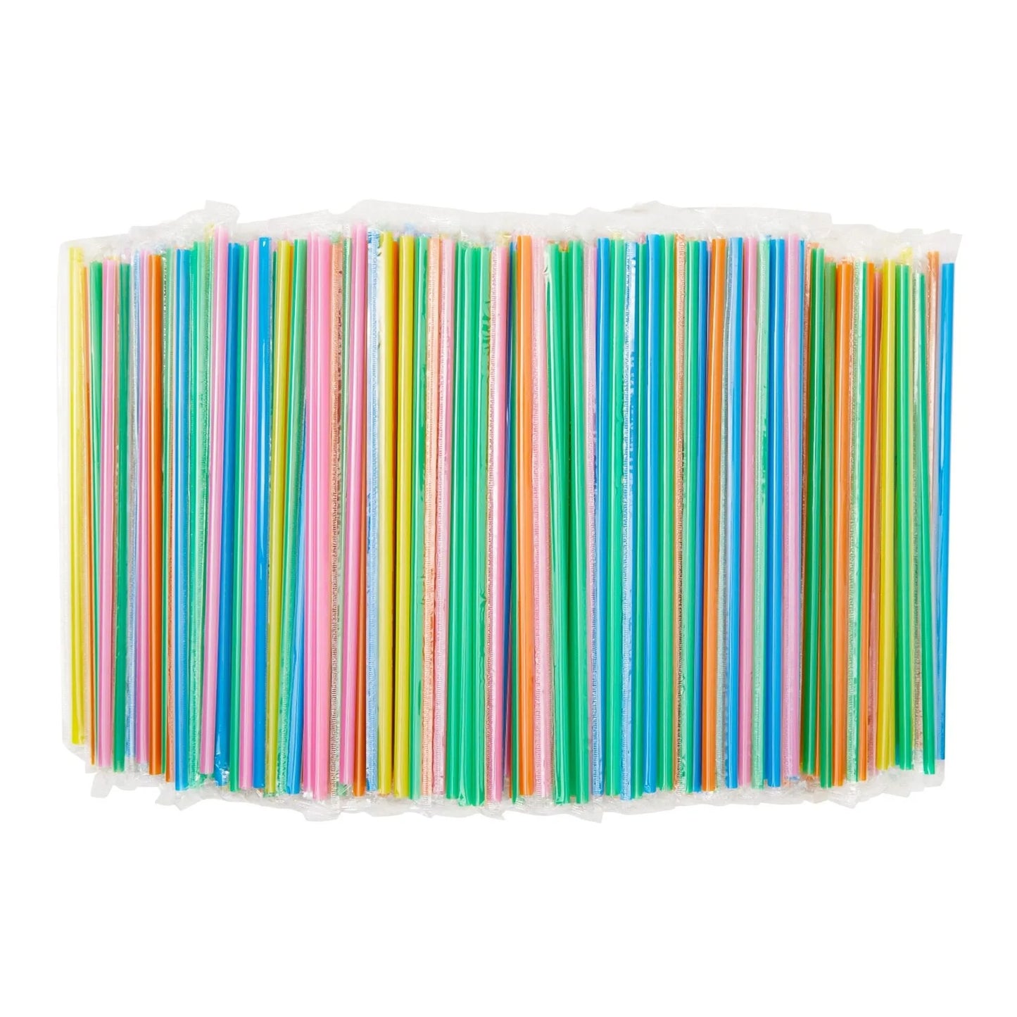 600 pcs Individually Wrapped Plastic Drinking Straws, Extra Long Bulk Set 10.25"