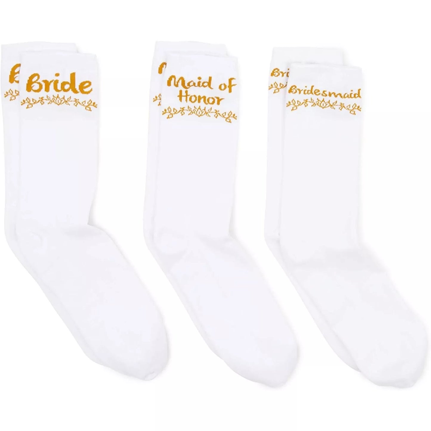 3 Pairs 3 Designs Bridesmaid Gifts Maid of Honor Socks for Bridal Party One Size