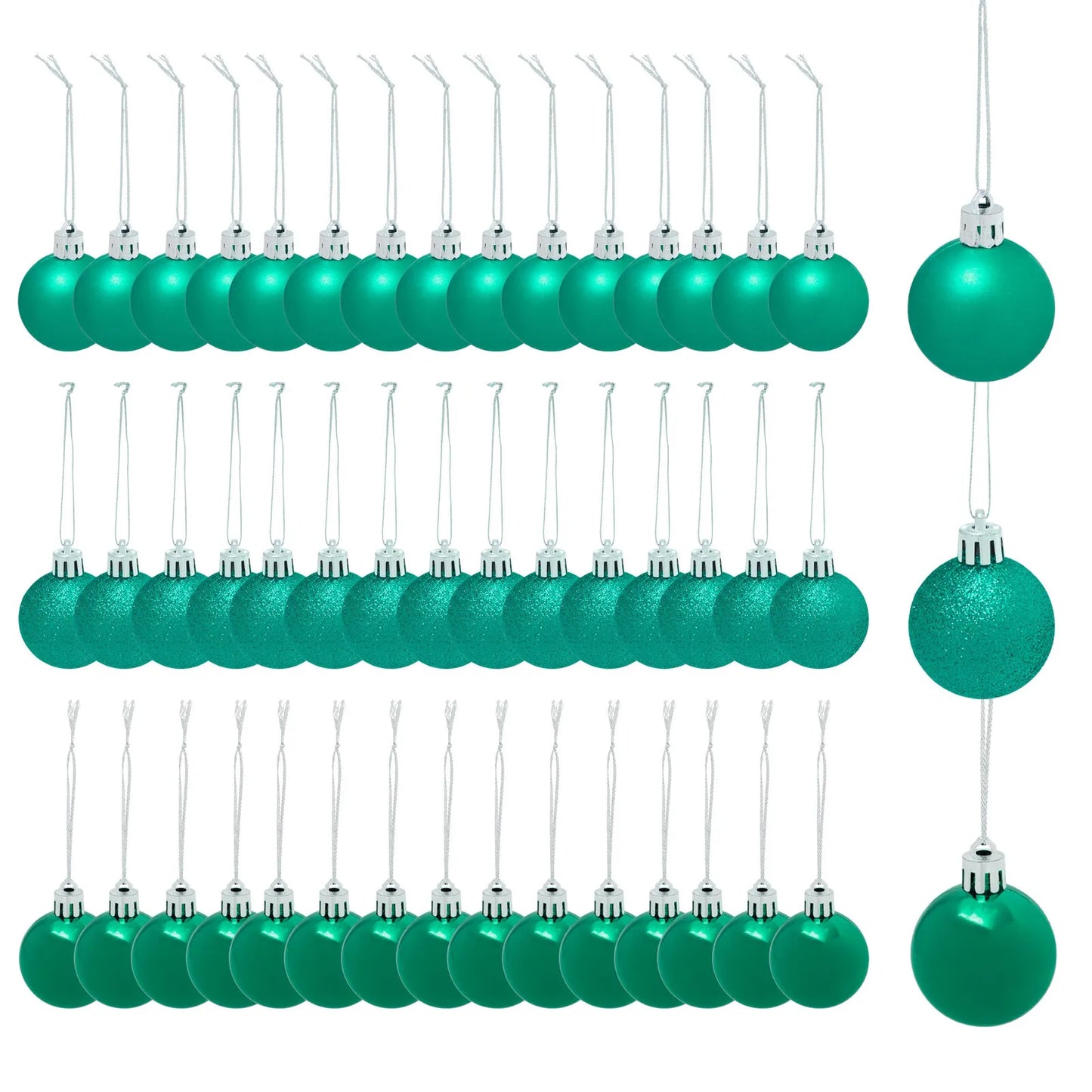 48-Pack Mini Christmas Ball Ornaments 1.5-Inch Green