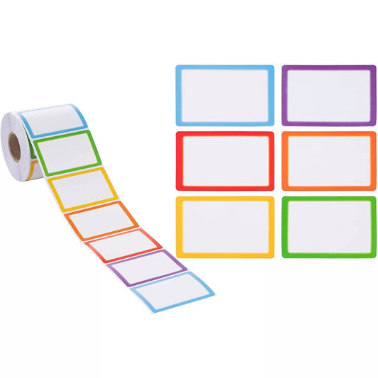 600-Count Colorful Name Stickers - 3.5 x 2"