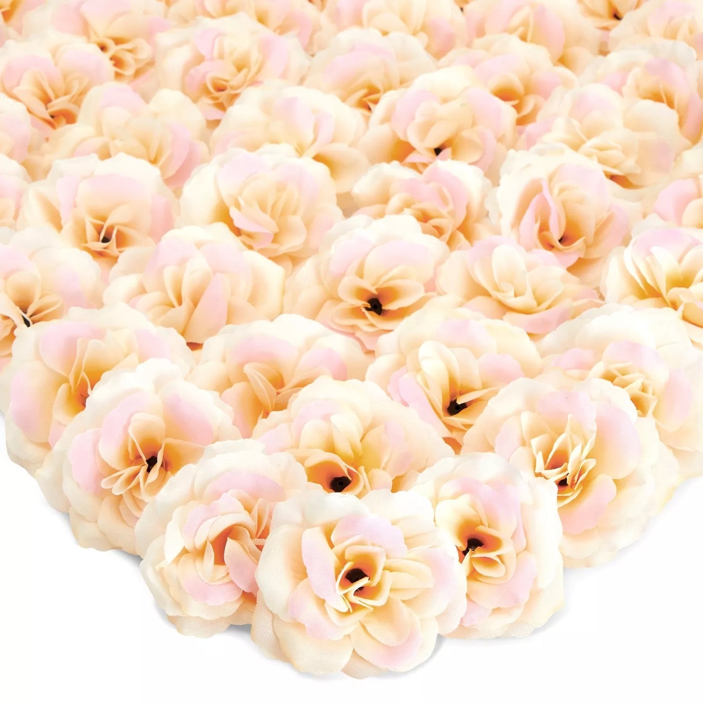 50 Pack Artificial Roses 3” Stemless Flowers