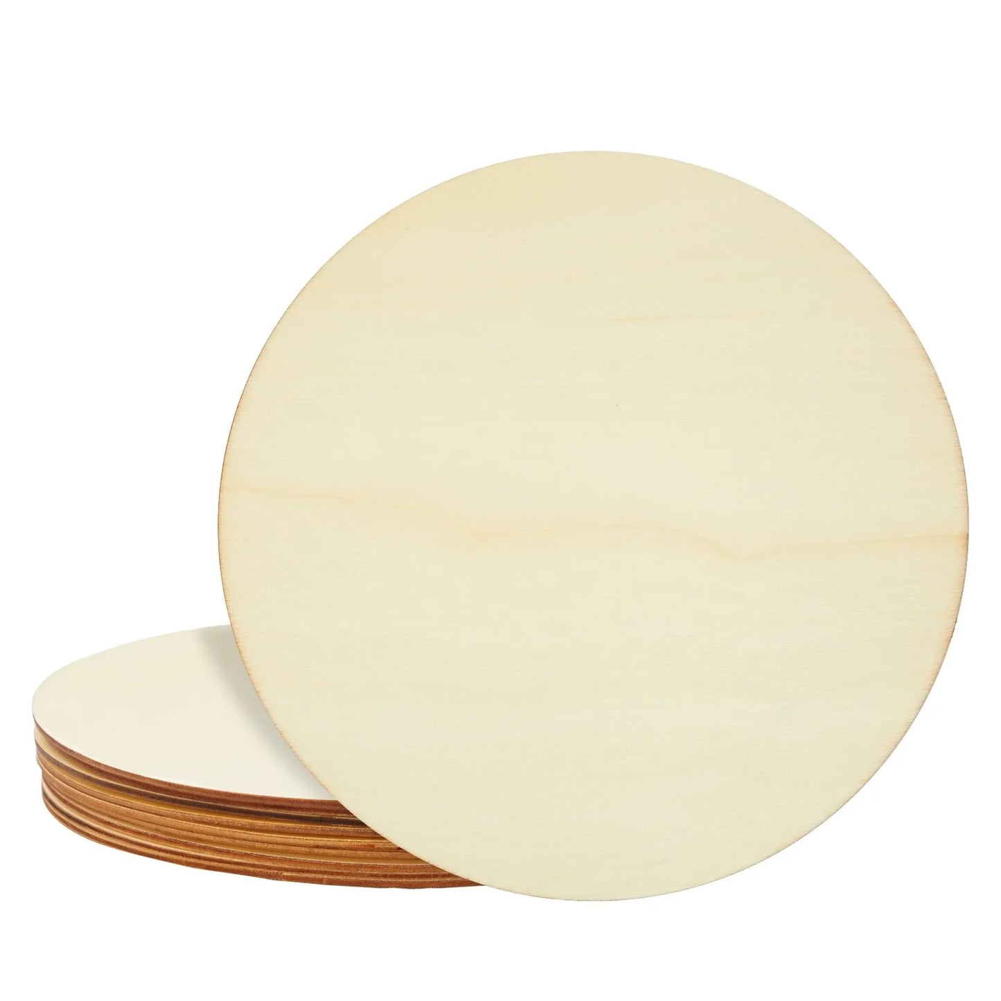 10-Pack 10-Inch Wooden Circles Unfinished Wood Rounds