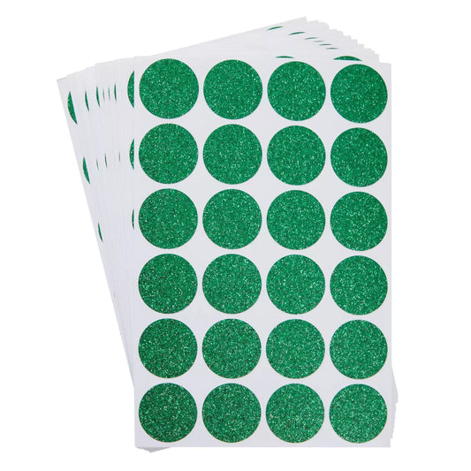 360-Pack Round Glitter Dot Sealing Stickers, 1 Inch, Sparkle