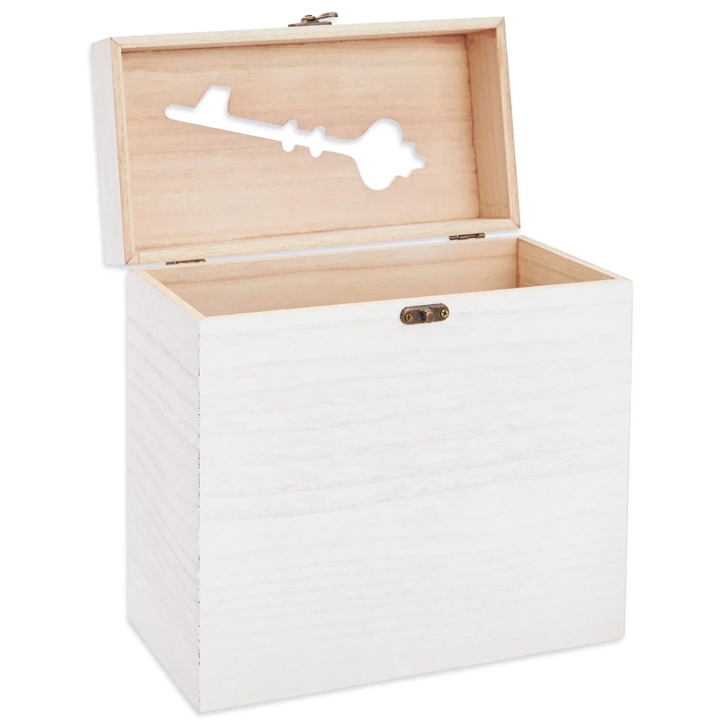 Rustic Wooden Wedding Card Box - 9.8 x 5 x 10 in, with Lock