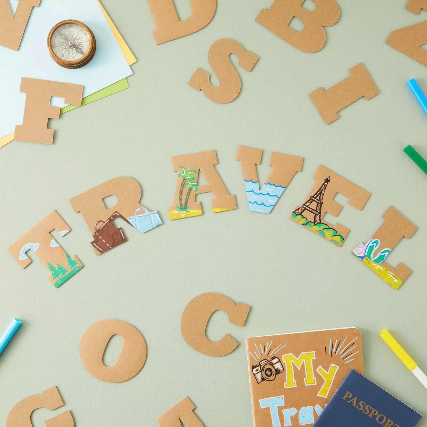 104-Piece Cardboard Alphabet Letters