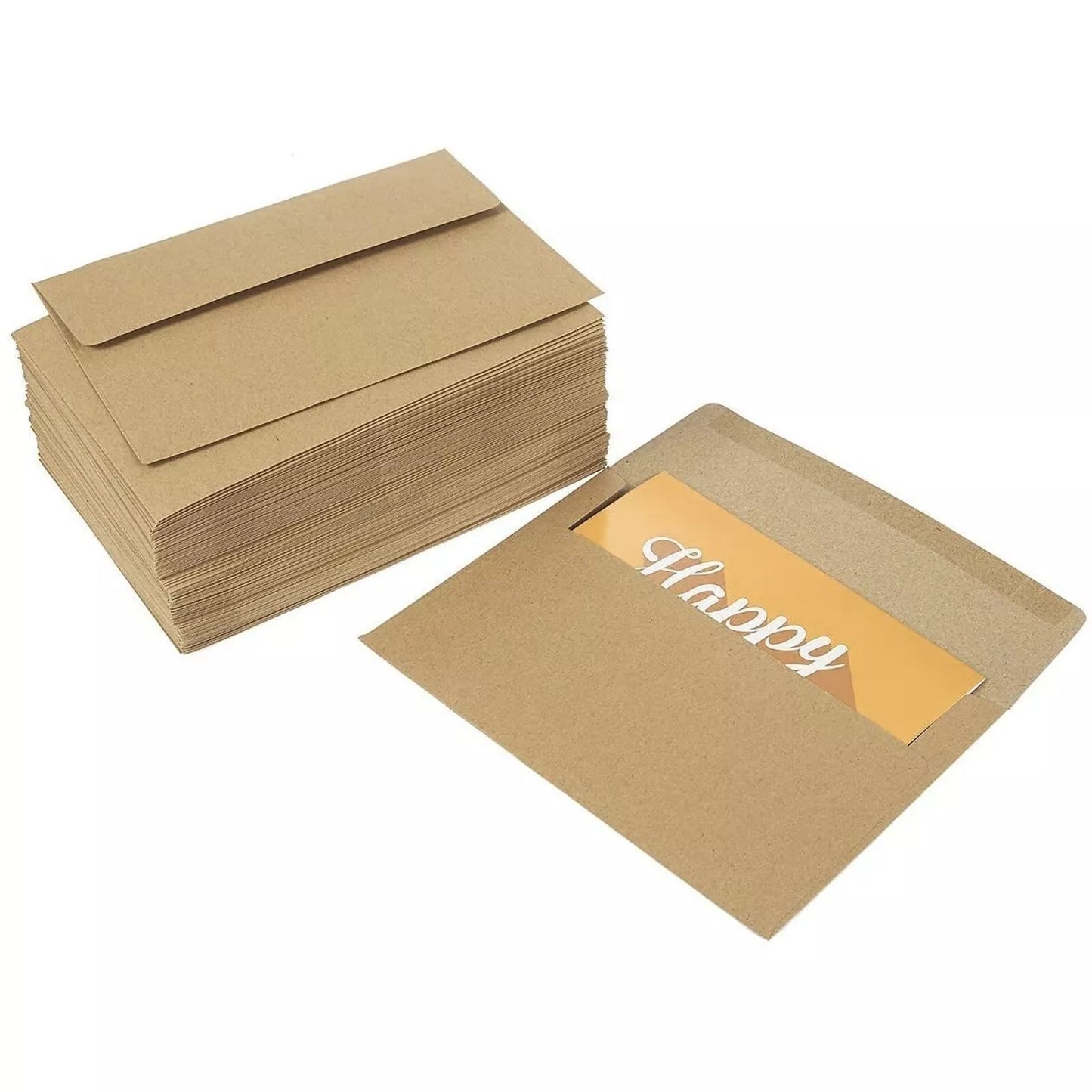 100-Pack Brown Kraft Paper A7 Envelopes, 5x7 Inch