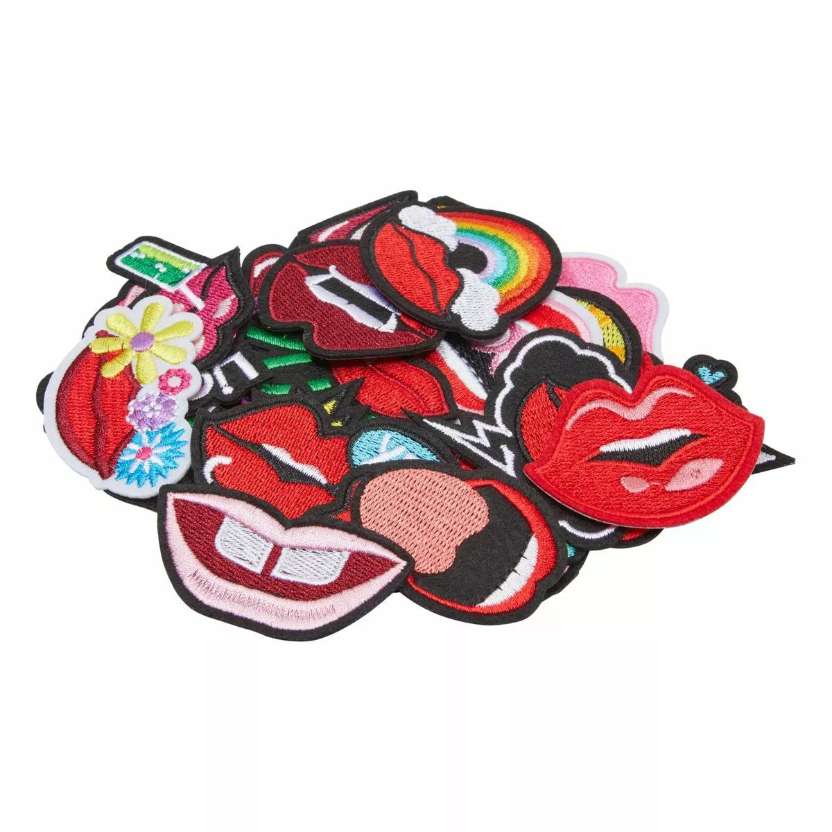 20-Piece Lip Iron-On Patches Sew-On Applique