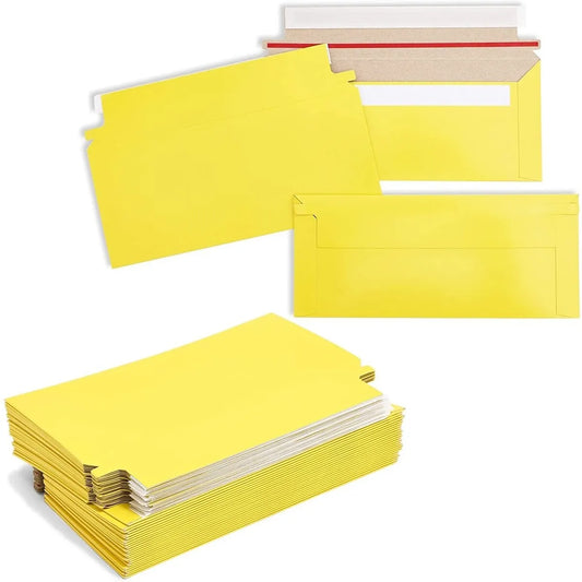 48-Pack #10 Yellow Rigid Mailers, Cardboard Envelopes with Self-Seal for Photos