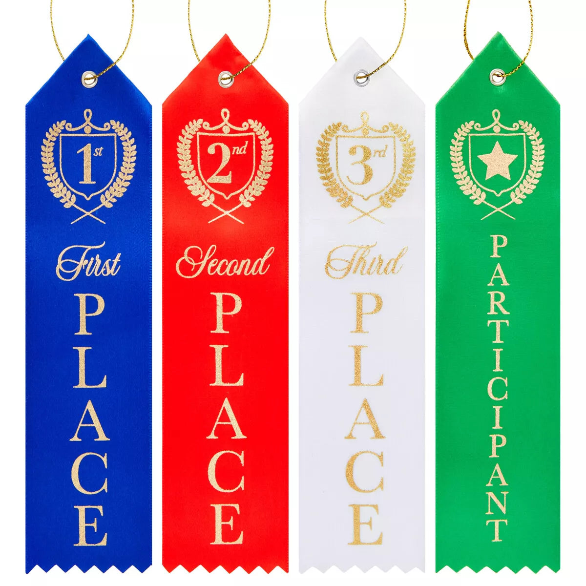 100 Award Ribbons Bulk - 1st, 2nd, 3rd Place, Participant for Kids