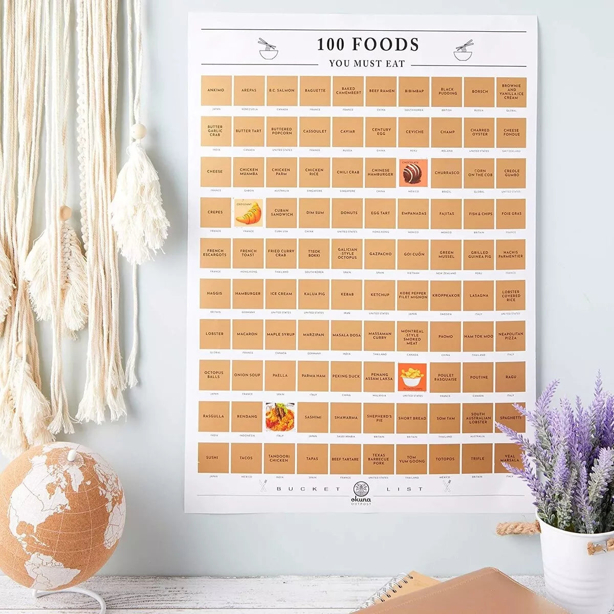 100 Foods to Eat Scratch-Off Poster