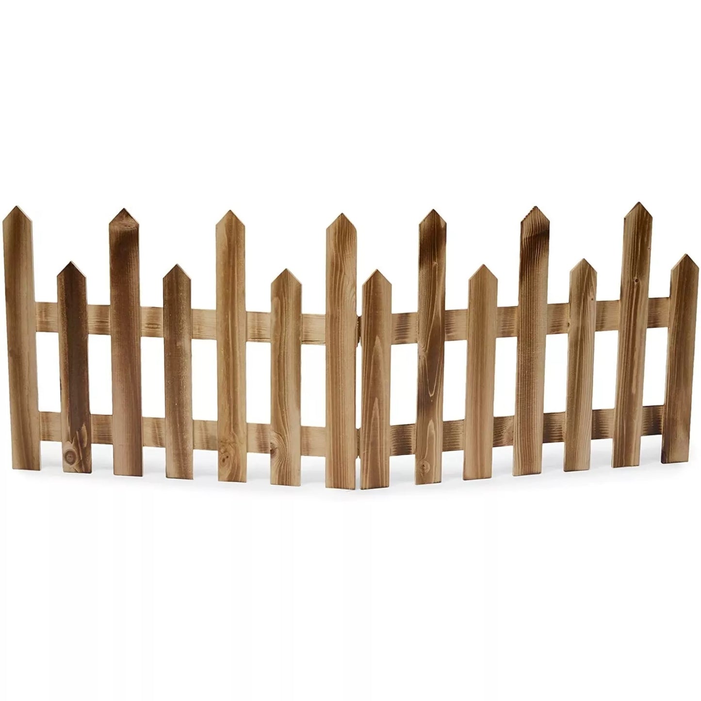 2-Pack Mini Wooden Picket Fence for Christmas Tree