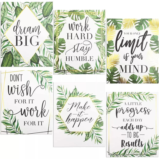 6-Pack Tropical Foliage Motivational Quotes Posters