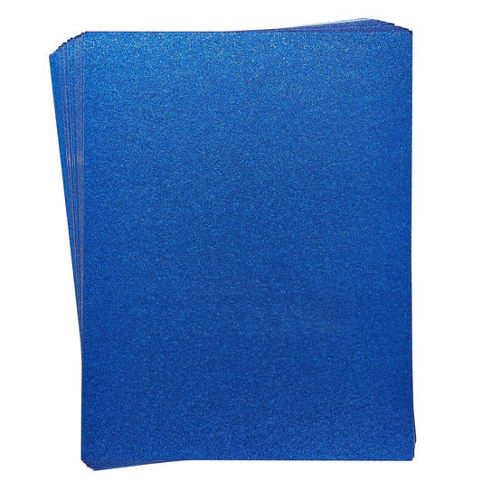 30 Sheets Glitter Royal Blue Cardstock, 8.5x11 Inch