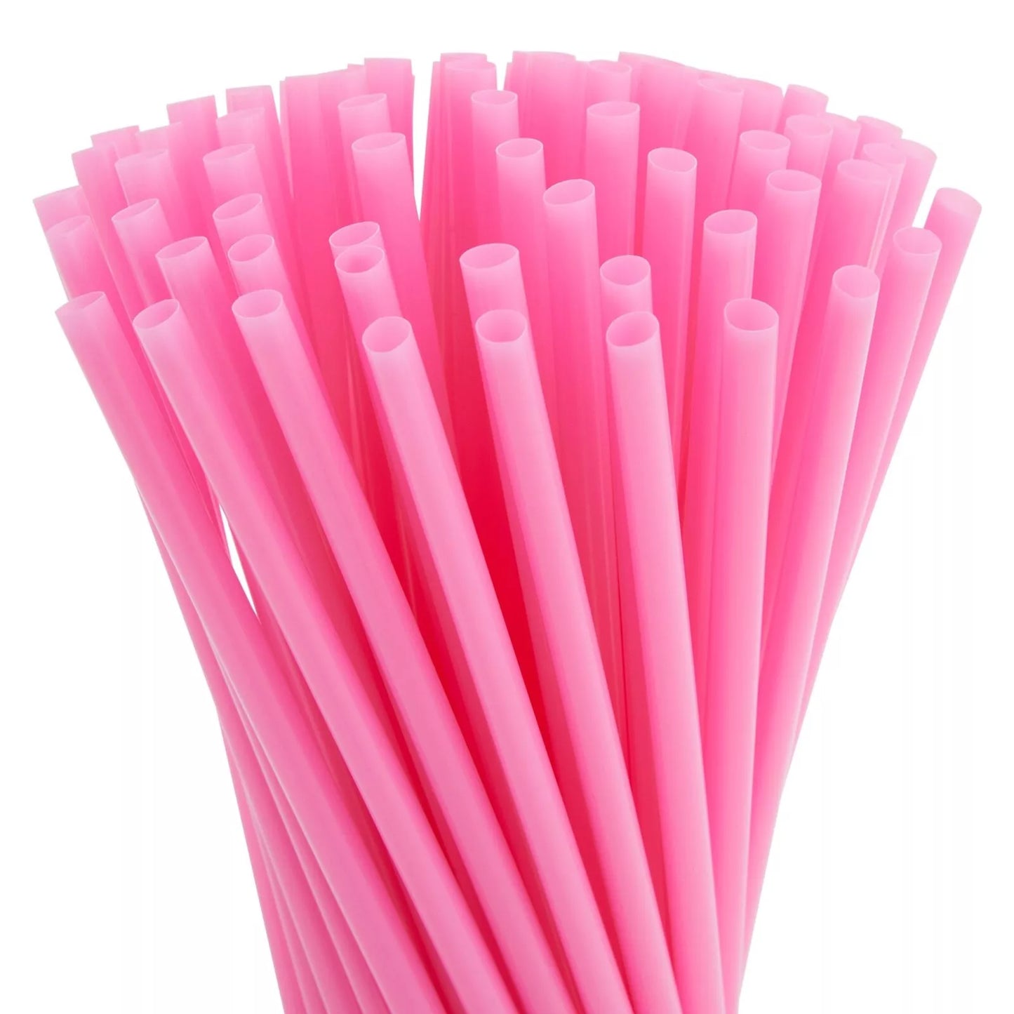 300 Plastic Pink Disposable Drinking Straws - 10 Inch, for Baby Shower and Birthday