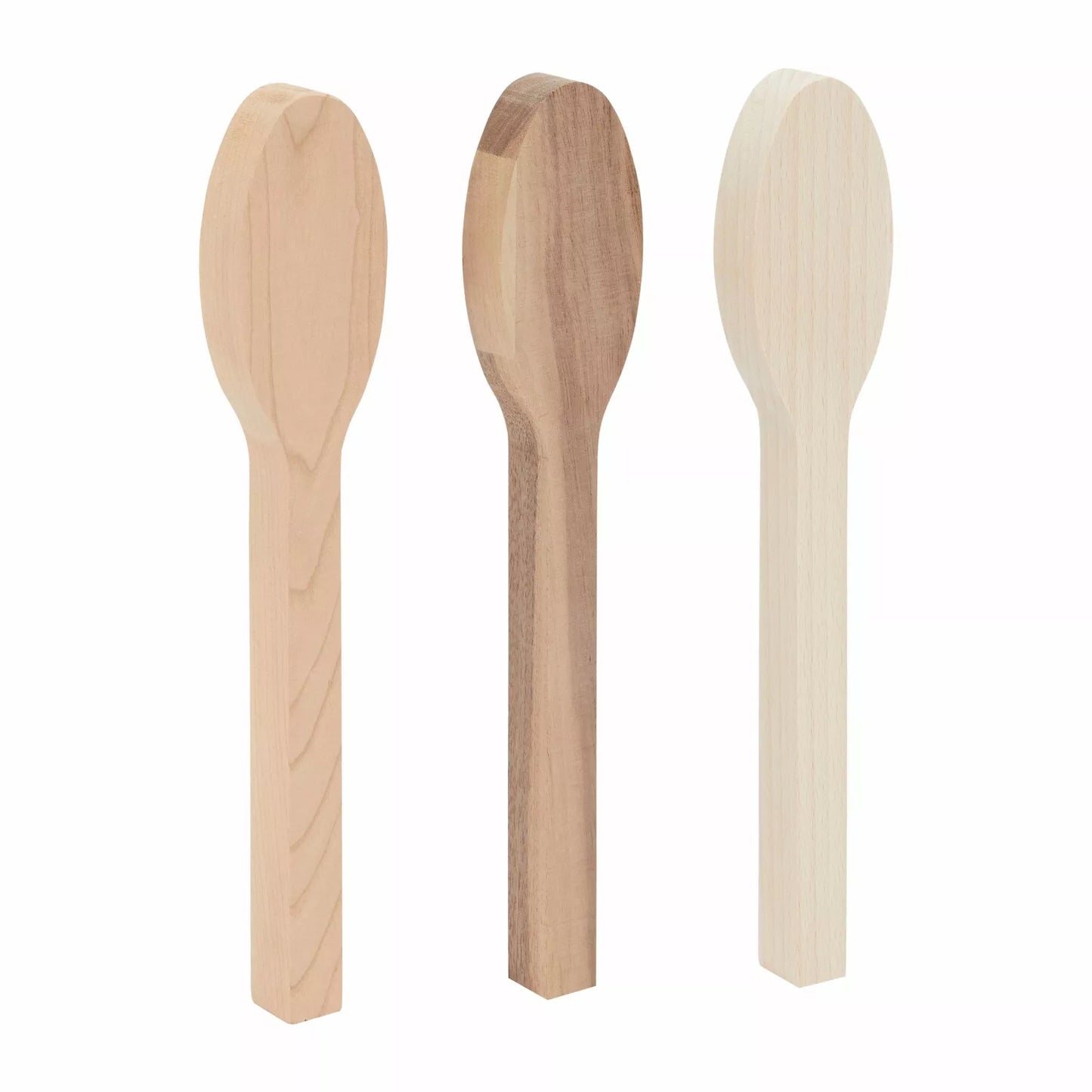 3-Pack Blank Wood Carving Spoons for Whittling