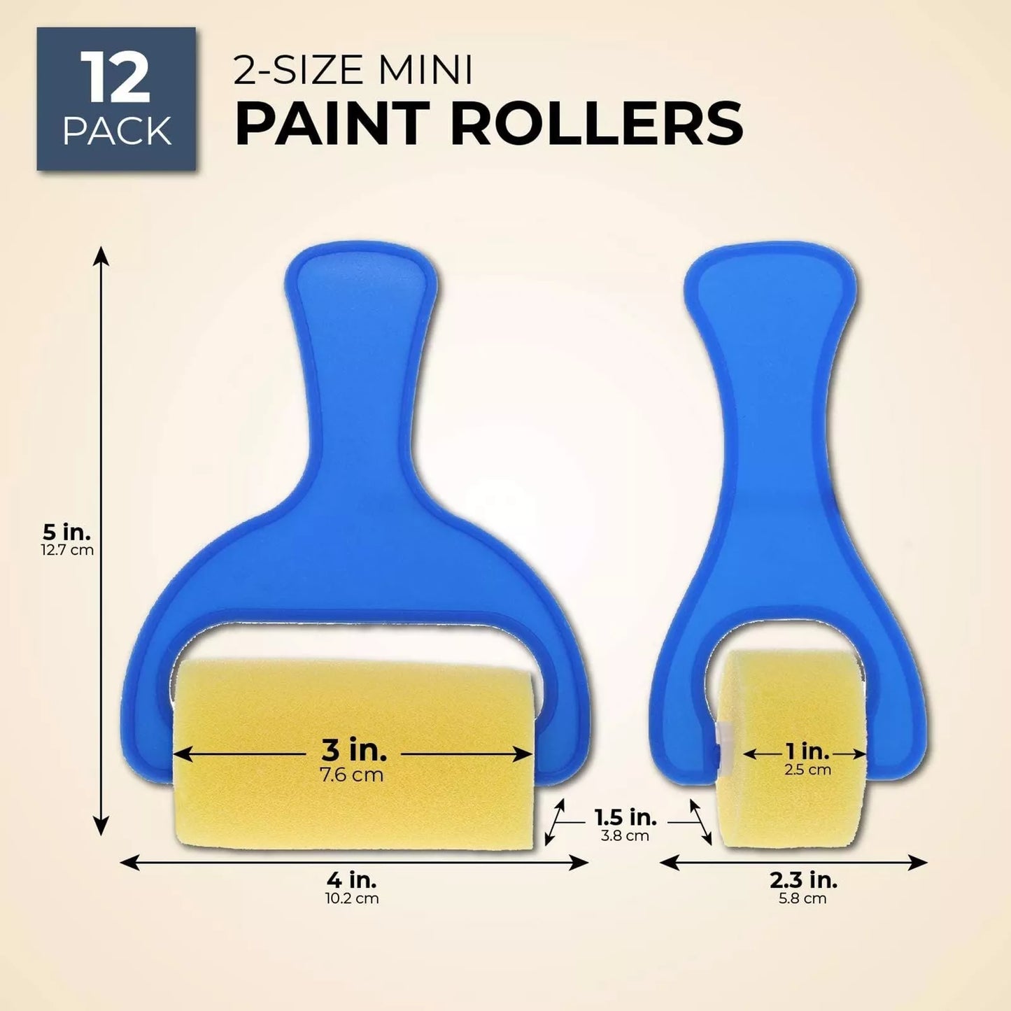 12-Pack Foam Brayer Paint Rollers 2 Sizes