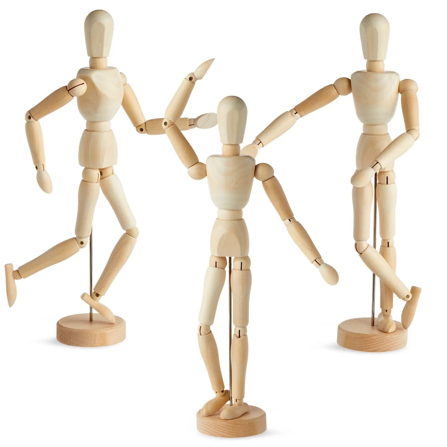 3-Pack Le Juvo Wooden Drawing Mannequins, 13 Inch