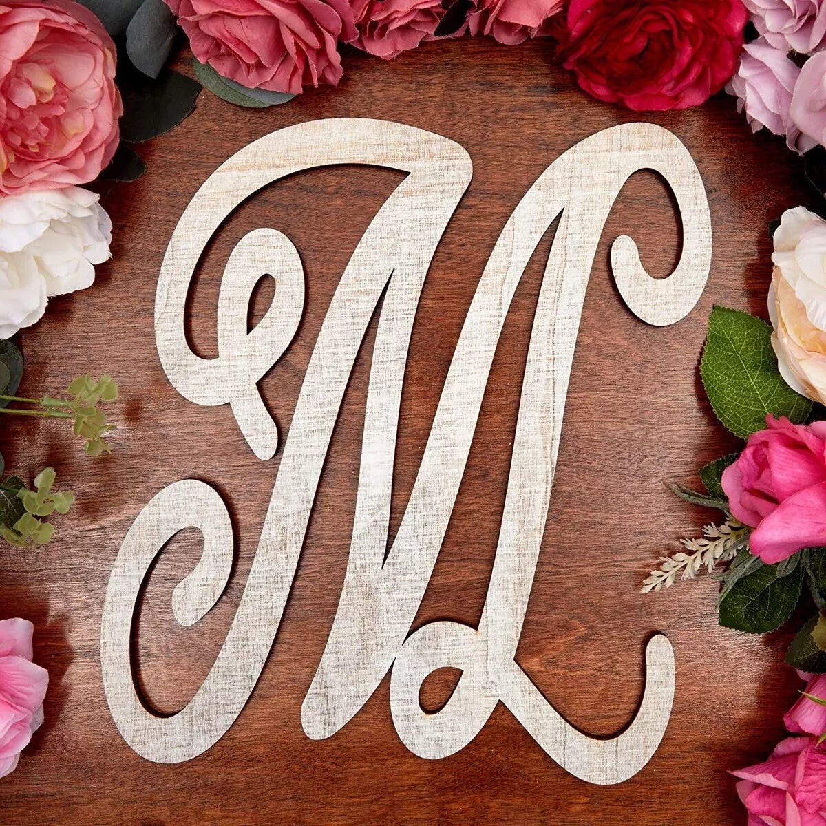 Rustic Wood Monogram Alphabet Letter M