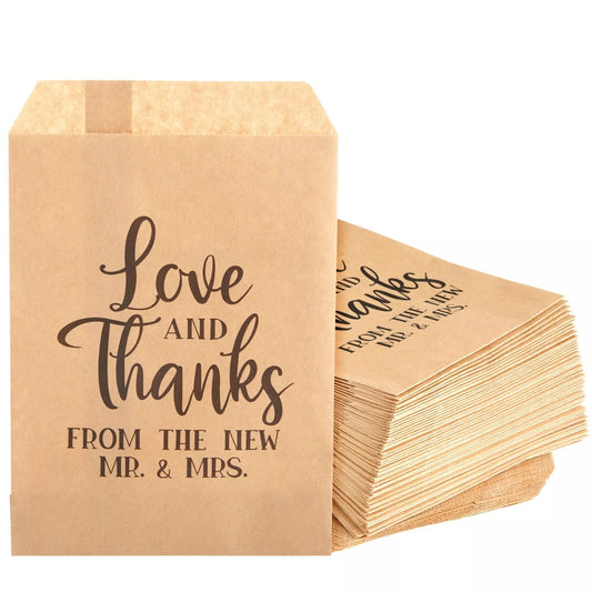 Kraft Paper Treat Bags for Wedding Party Favors - 5 x 7.5 Inches, 100-Pack