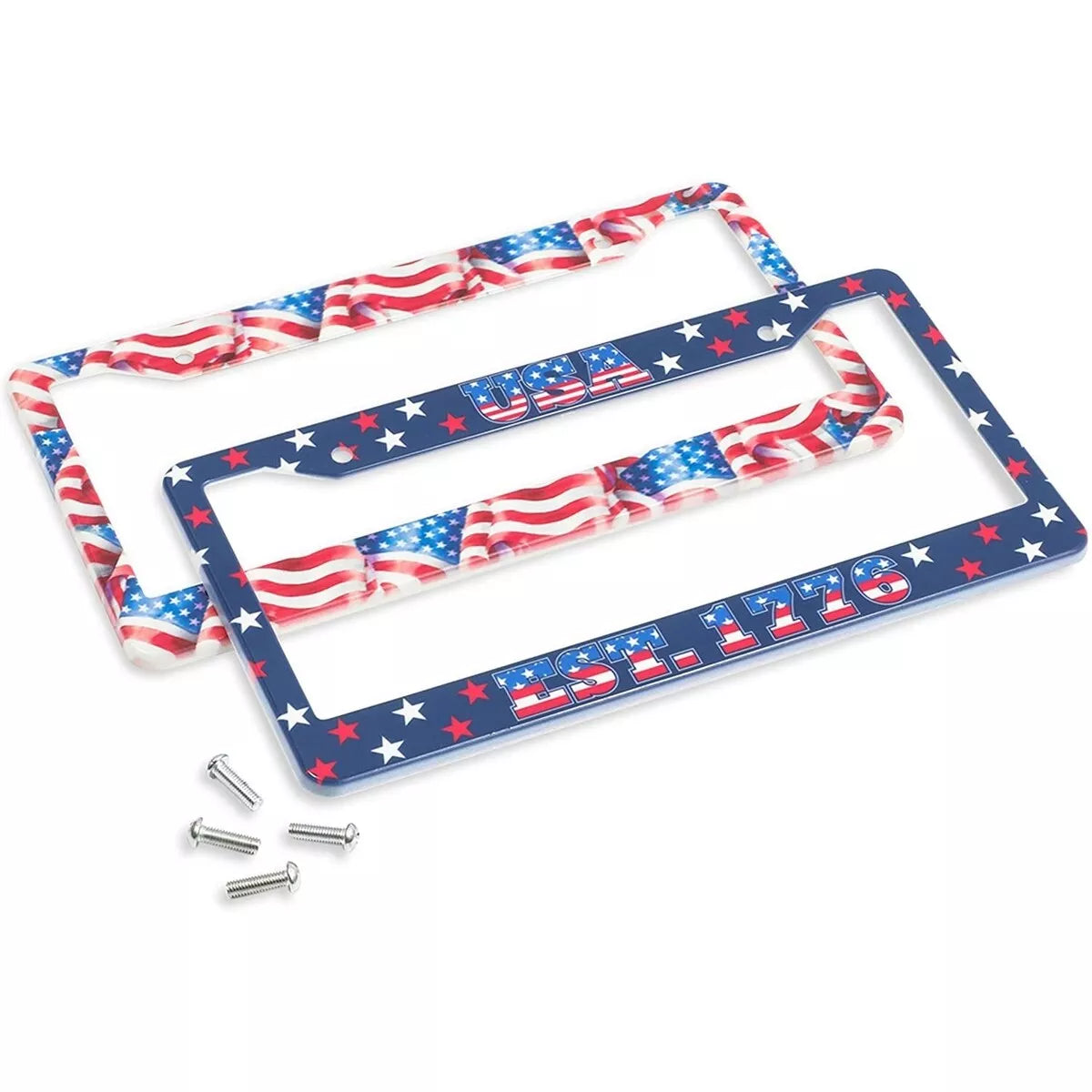 2-Pack American Flag License Plate Frames