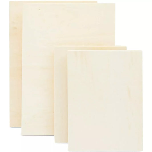 4-Pack Unfinished Wood Canvas Boards