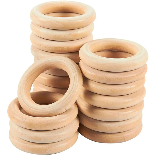 20 Pack Unfinished Wooden Rings