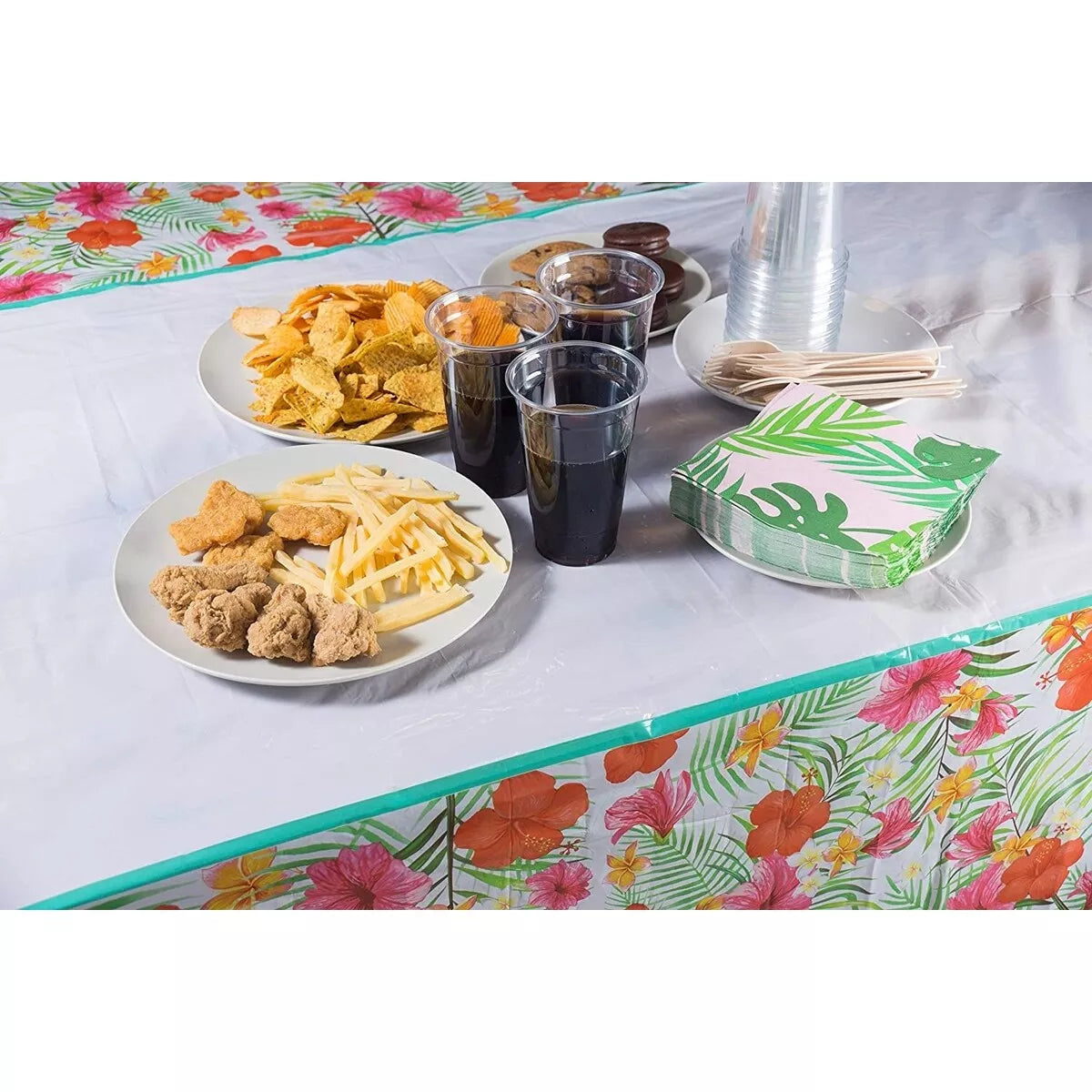 3-Pack Disposable Plastic Tablecloths, 54x108 Inch