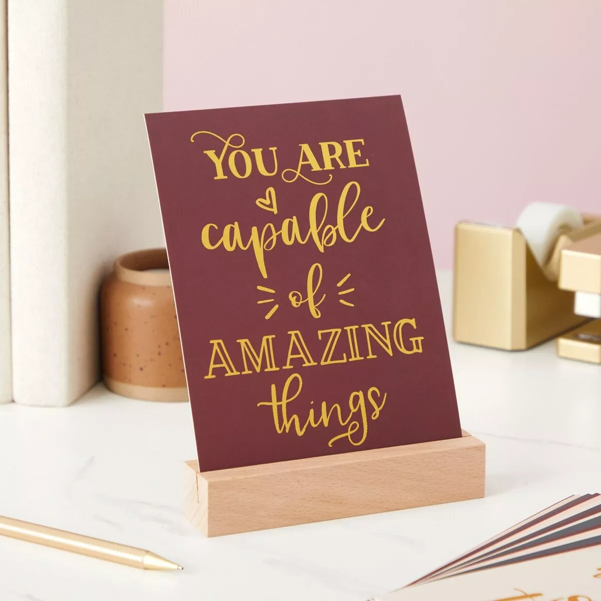 20-Pack Motivational Quotes Desk Cards with Stands