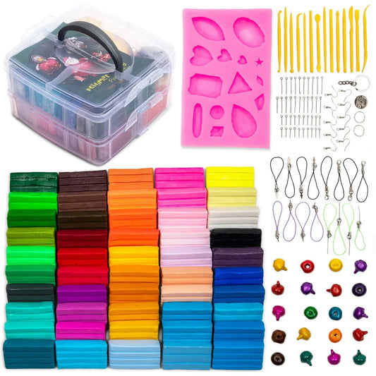 79-Piece Polymer Clay Starter Kit Oven-Bake Modeling Clay