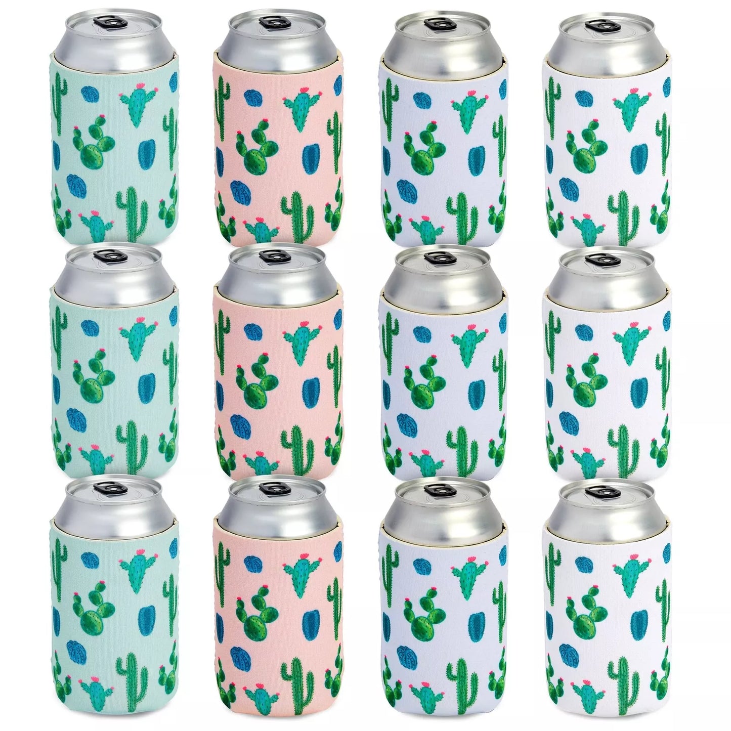 12-Pack Cactus Cooler Soda Sleeves for Beer Cans