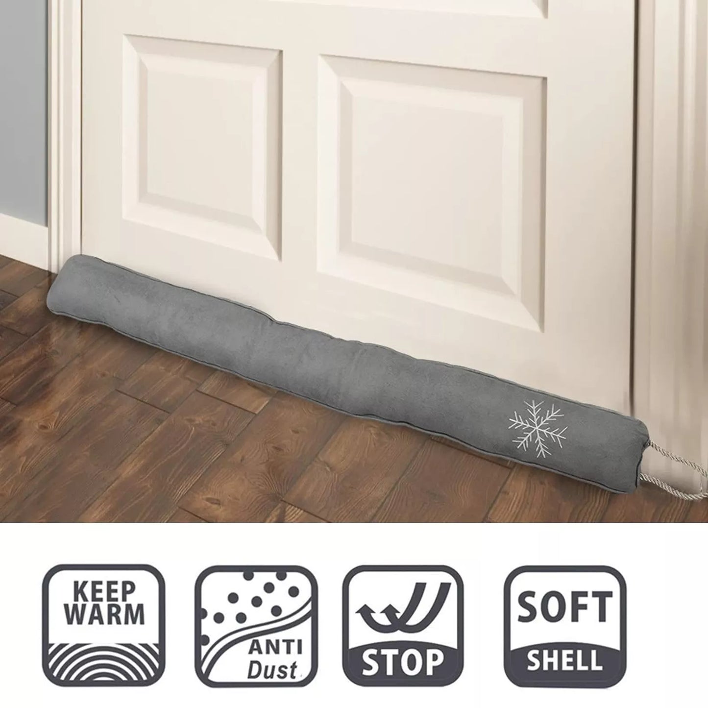 36-Inch Gray Cold Weather Door Draft Stopper