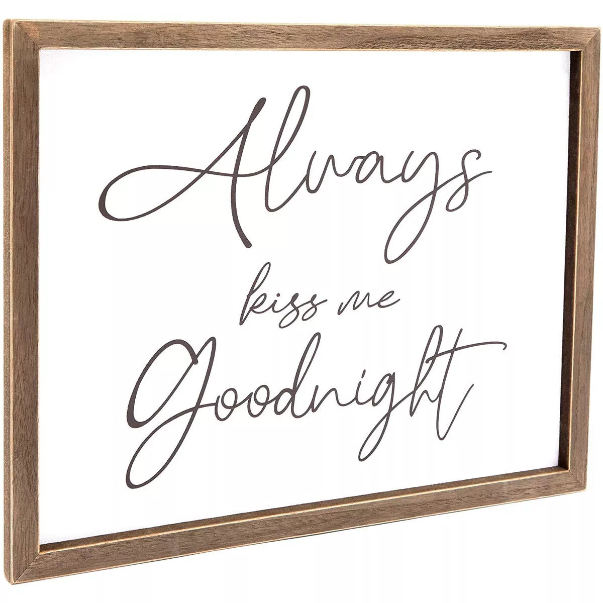 Couples Quotes Box Sign Wall Decor Always Kiss Me Goodnight