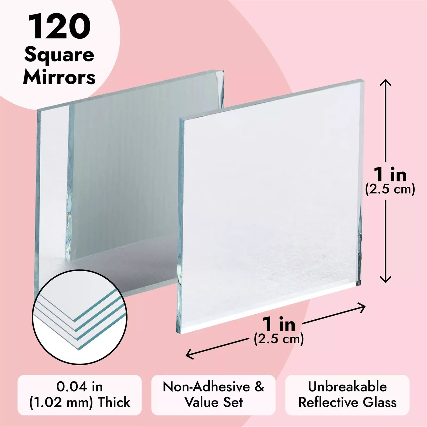 120-Piece Mini Square Mirror Tiles