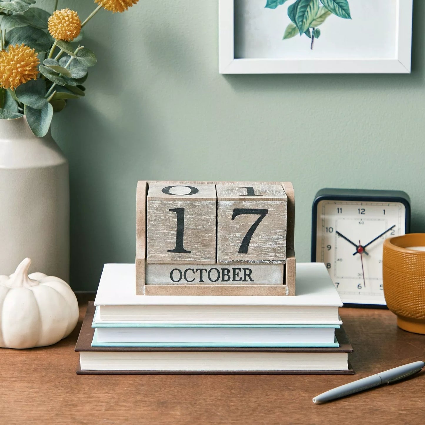 Wooden Date Blocks for Desk Decor