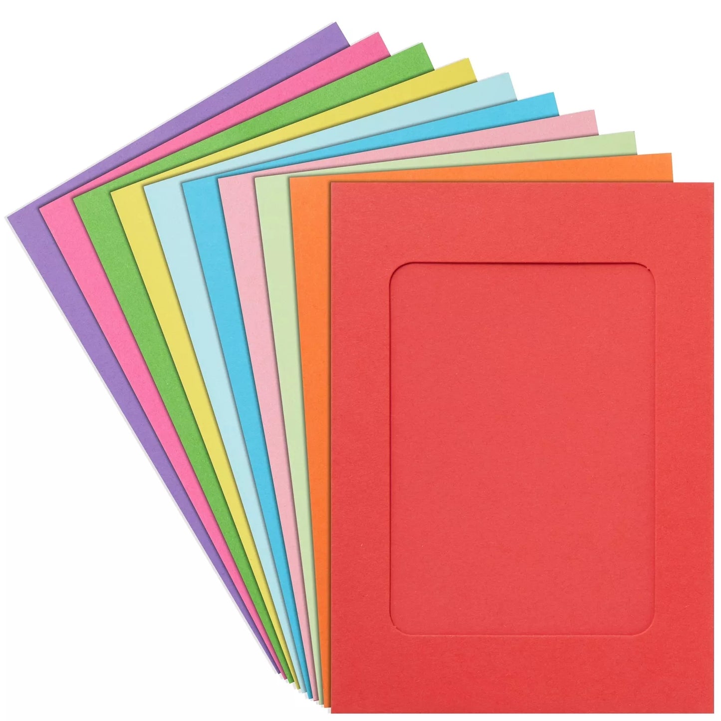 50-Pack 4x6 Cardboard Picture Frames with Clips 10 Colors