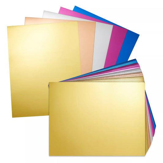 100 Sheets Metallic Paper, 5 Colors, 8.5x11 Inch